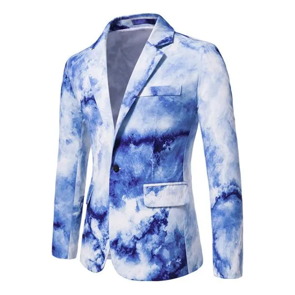 Blazer vintage décontracté à boutonnage simple pour homme
