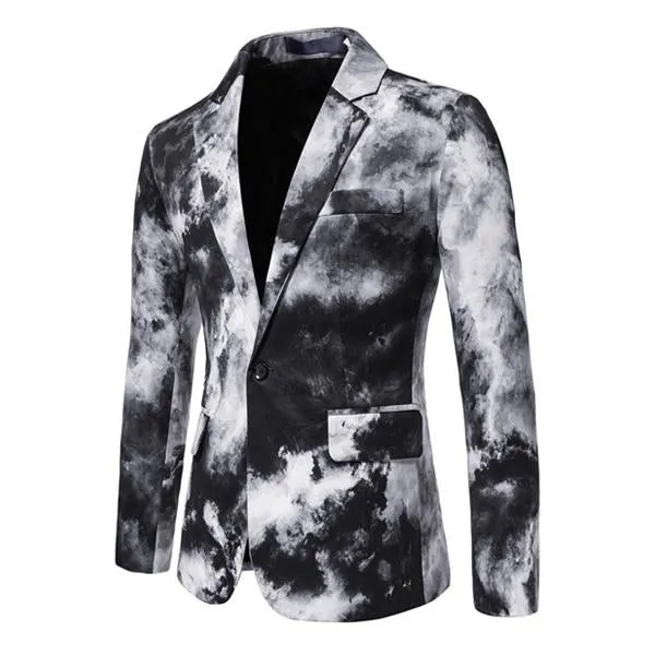 Blazer vintage décontracté à boutonnage simple pour homme