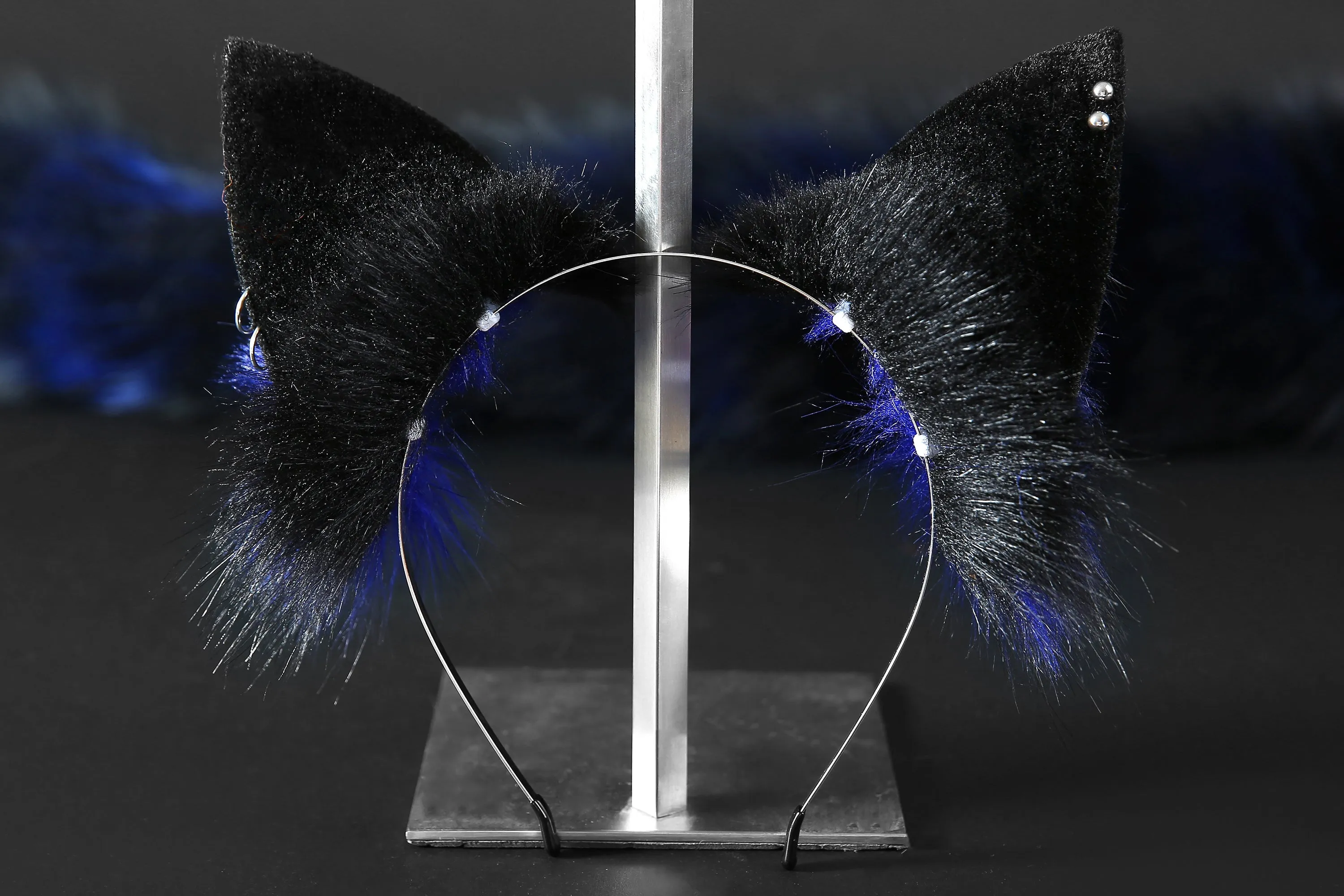Blue fox tail and ear set fox ear and tail cosplay wolf tail and ear cat tail cat ear anime cosplay kitten earsand tail kittenplay Halloween