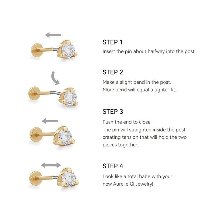 BOWERY | Draped Chain Threadless Flatback Earring