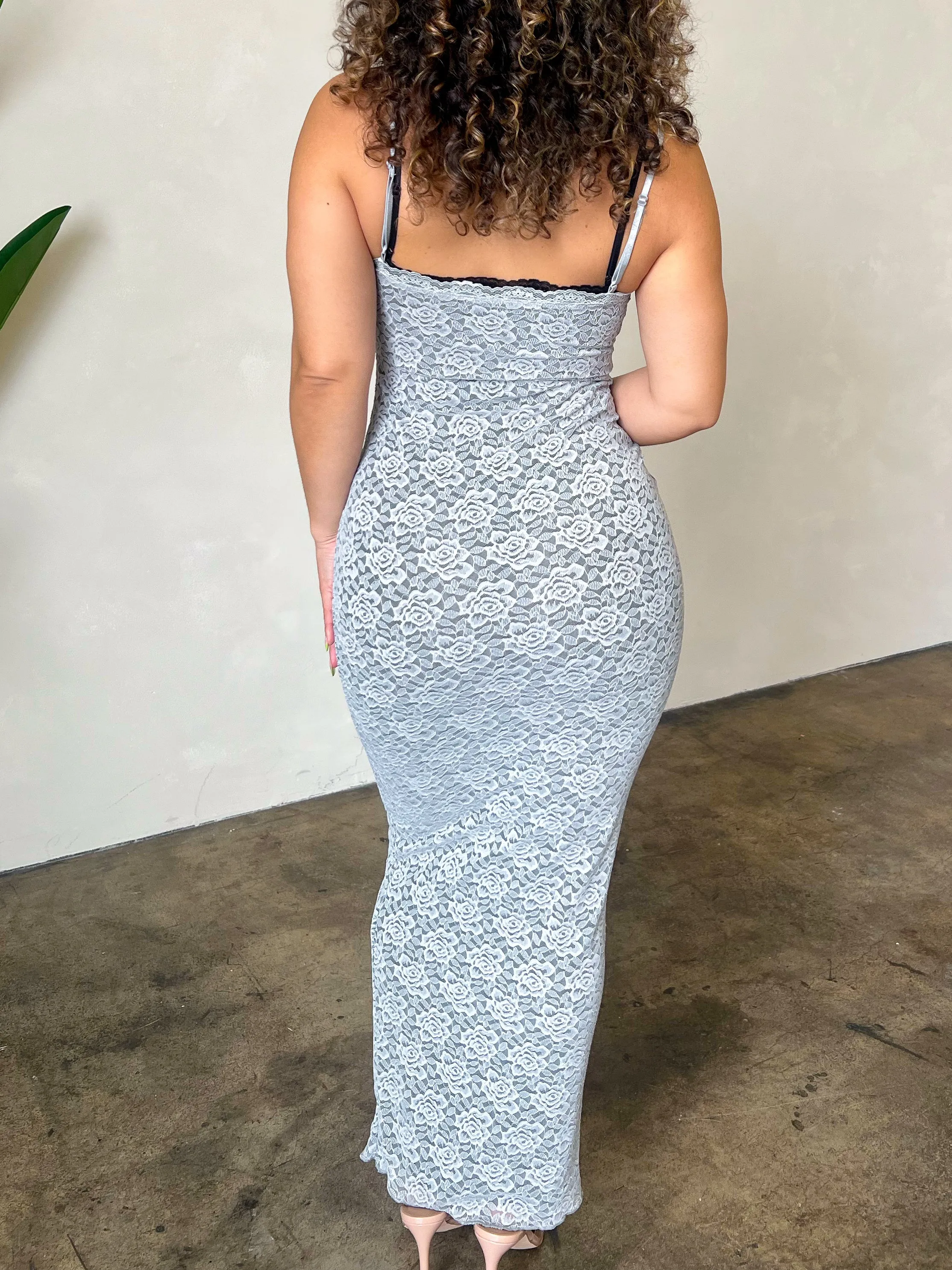 Brianna Maxi Layered Dress (Black/Grey)