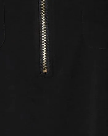 Brianna Roll Tab Collared Shirt | Black