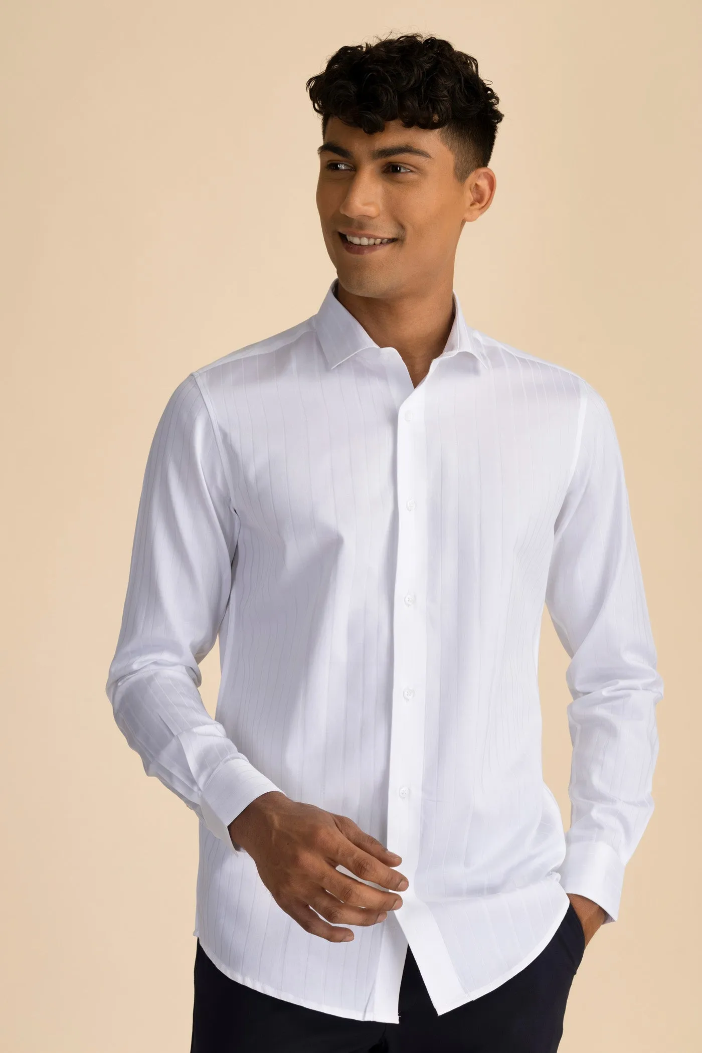 Bronco Stripe White Shirt EOSS