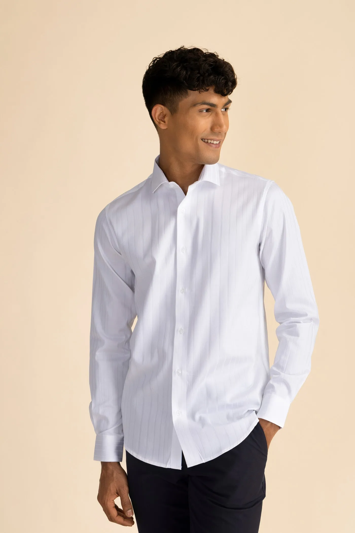 Bronco Stripe White Shirt EOSS