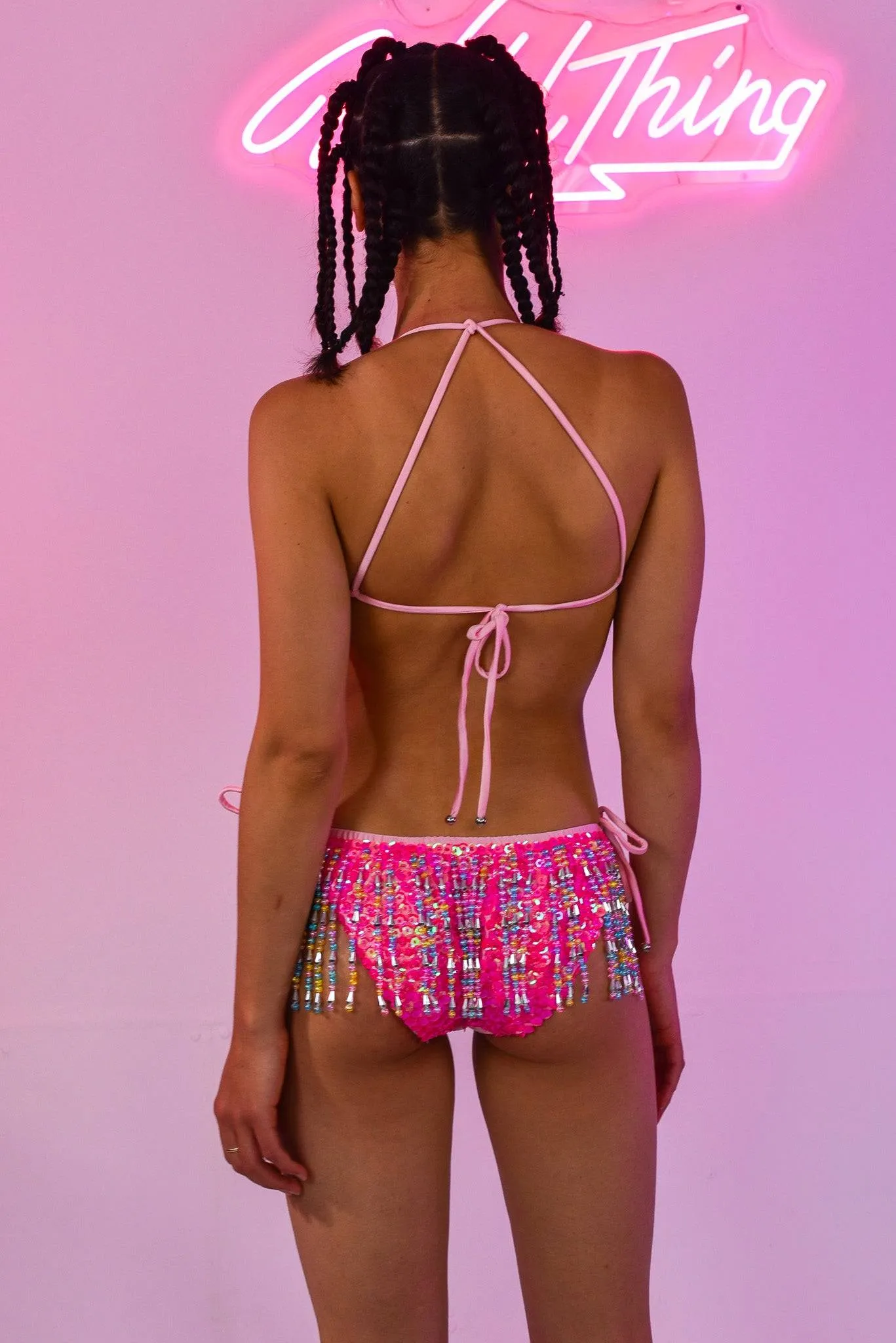 Bubblegum Sparkle Pink Sequin Bodysuit
