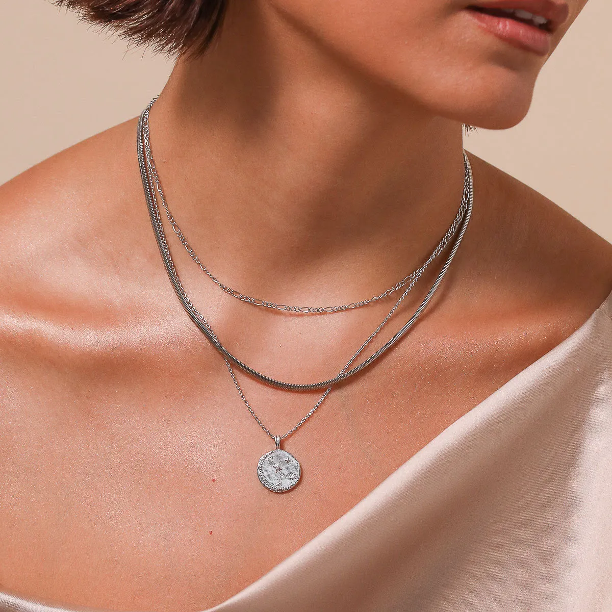 Cancer Zodiac Pendant Necklace in Silver