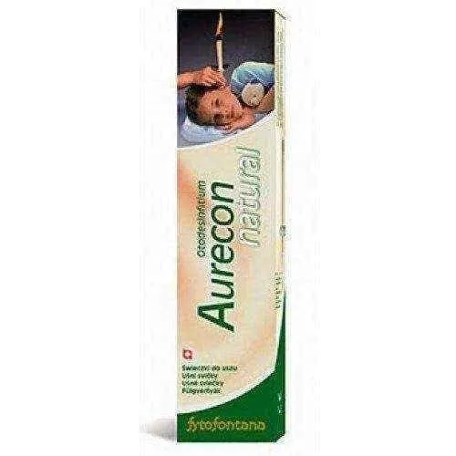 Candles for ear wax AURECON Natural x 2 pcs, ear candling, ear wax candle, ear wax removal candle