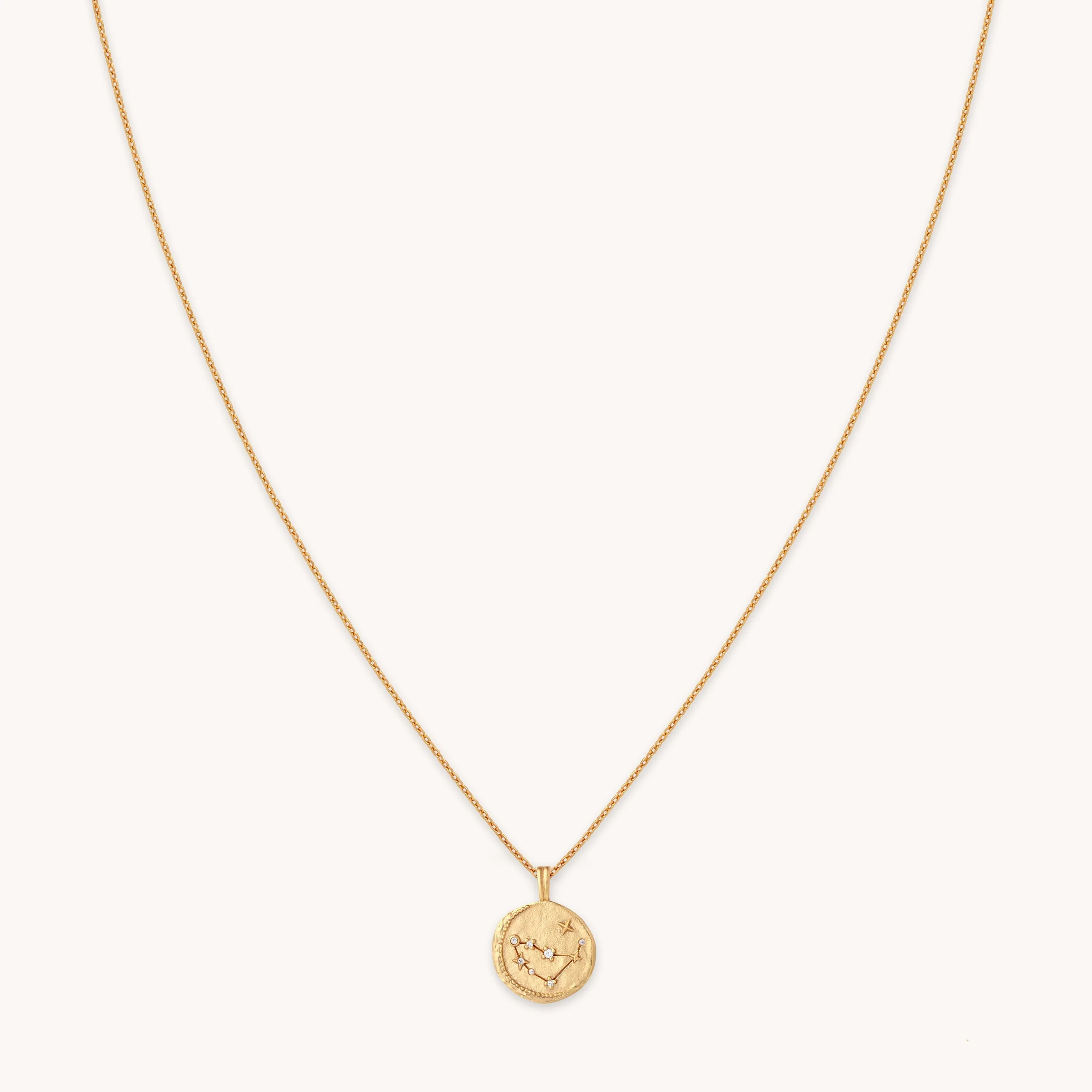 Capricorn Zodiac Pendant Necklace in Gold