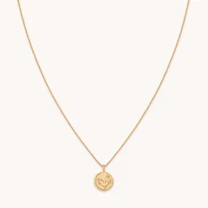Capricorn Zodiac Pendant Necklace in Gold