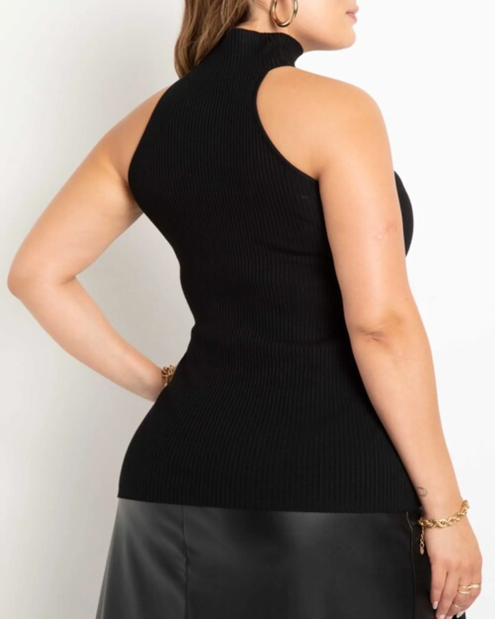 Chelsea Floating Mock Neck Sweater | Totally Black