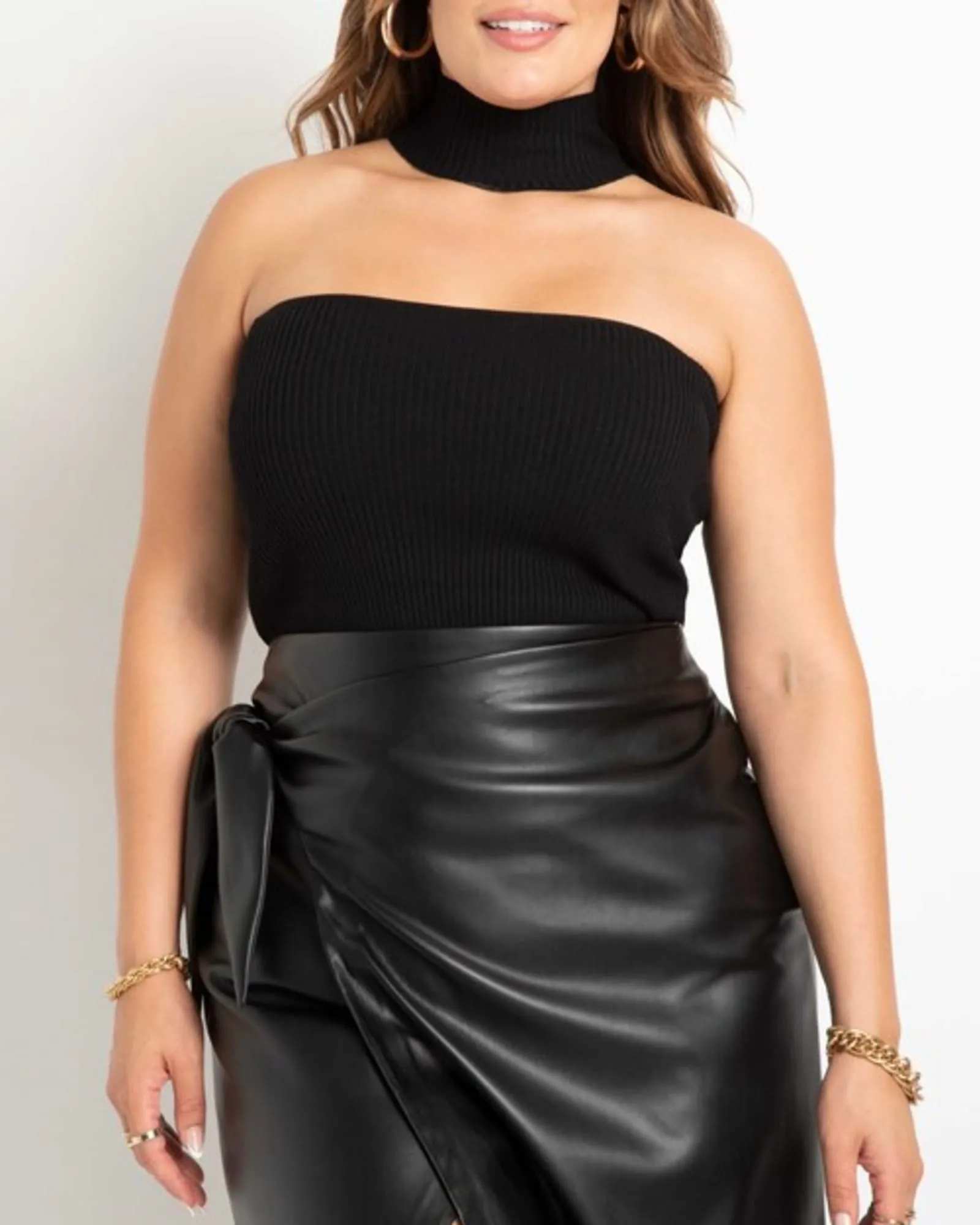 Chelsea Floating Mock Neck Sweater | Totally Black