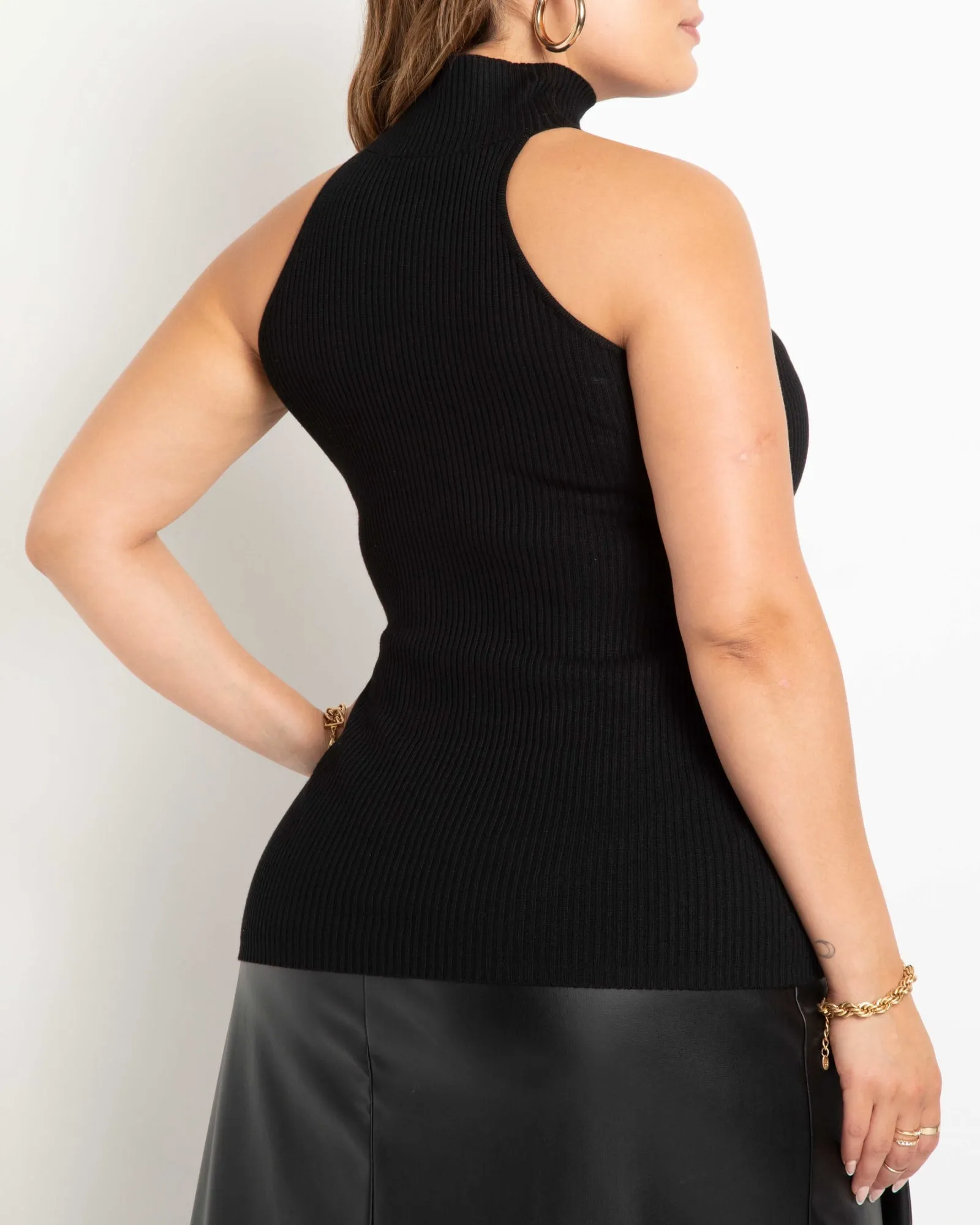 Chelsea Floating Mock Neck Sweater | Totally Black
