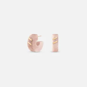 Chubby Stone Huggies, Pink Opal