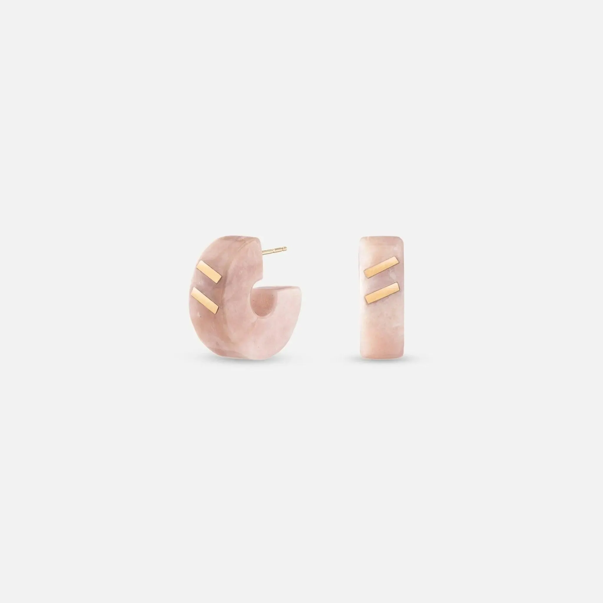 Chubby Stone Huggies, Pink Opal