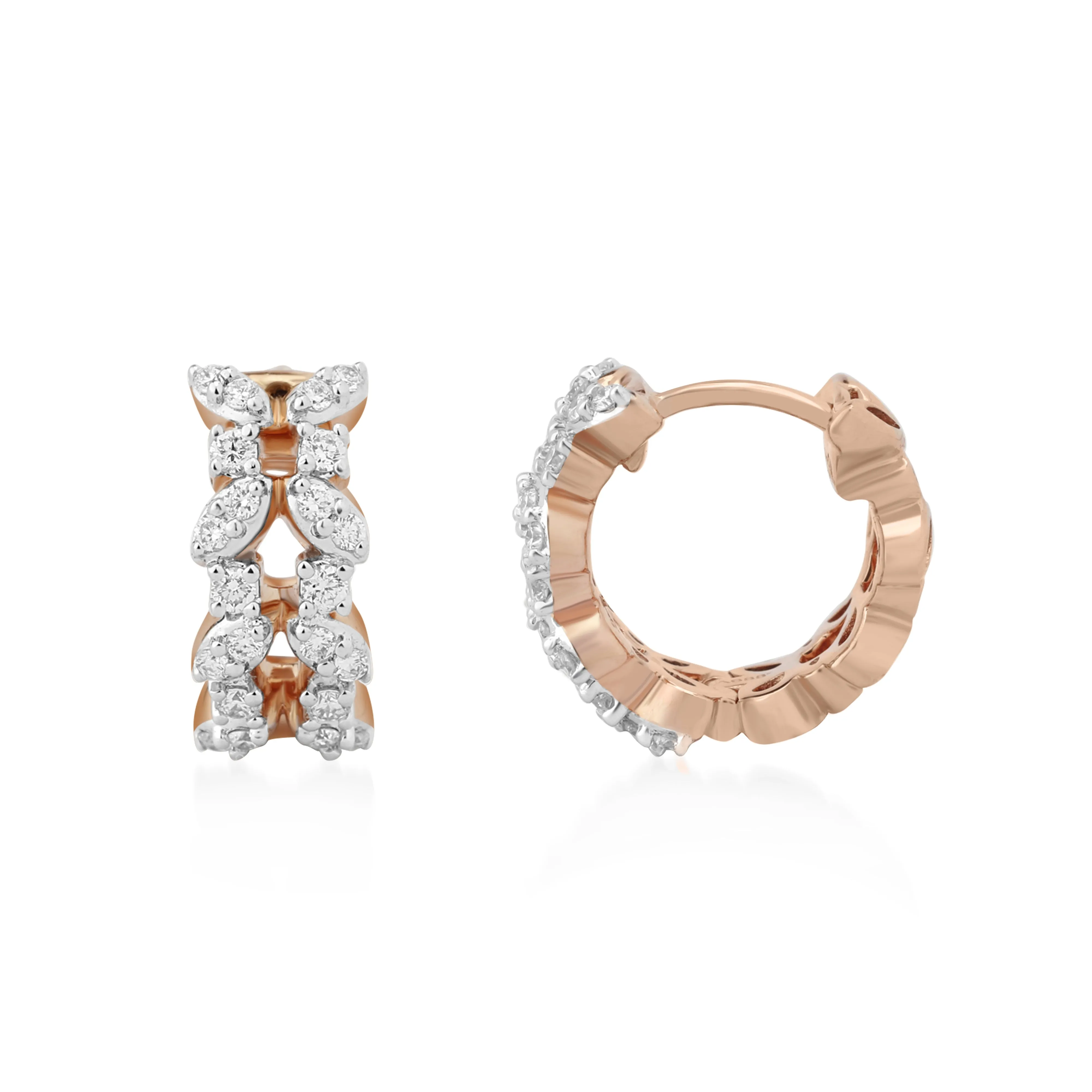 Circled Crisscross Diamond Earrings