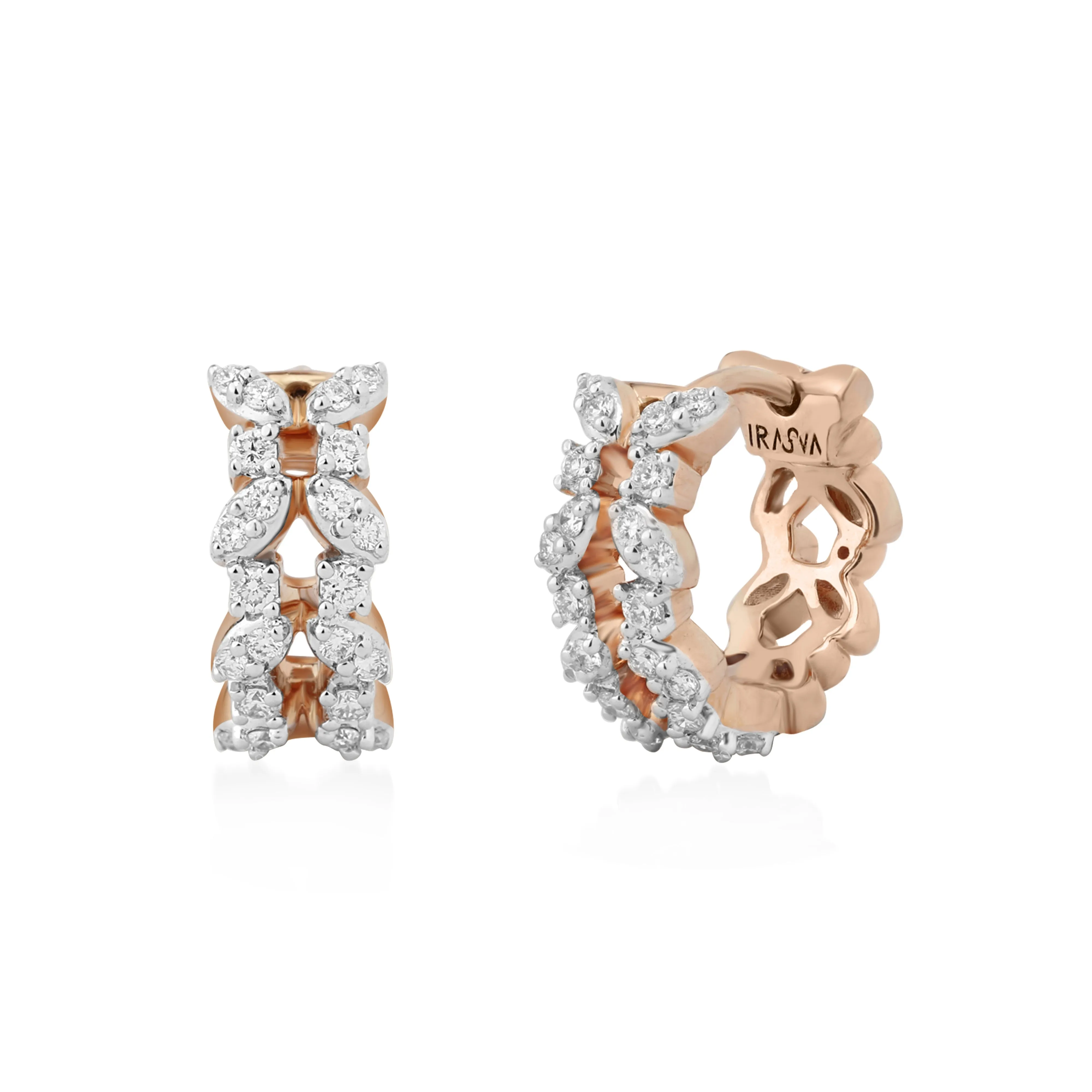 Circled Crisscross Diamond Earrings