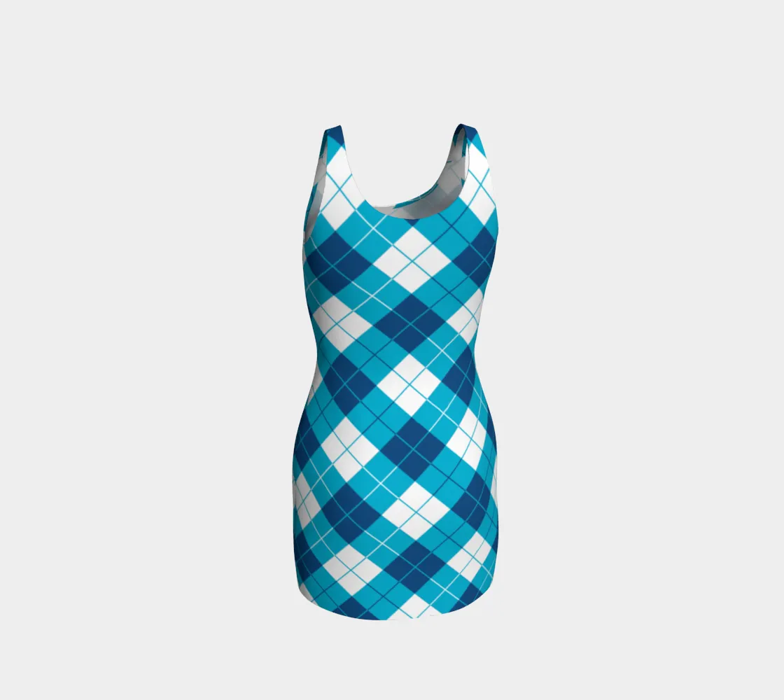 Classic Blue Argyle Bodycon Dress