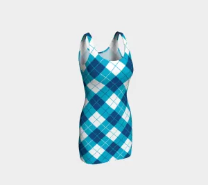 Classic Blue Argyle Bodycon Dress