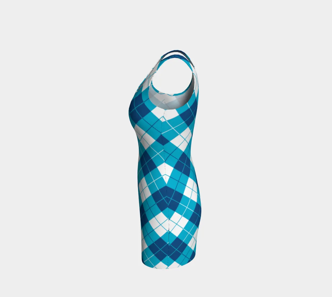 Classic Blue Argyle Bodycon Dress