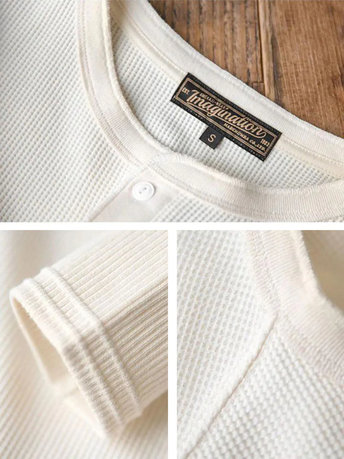 Classic Three-Button Waffle Henley Tee