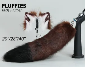 coffee fox tail plug and ear set fox ear fluffy wolf tail butt plug tail buttplug wolf ear petplay sextoy anal plug cat tail plug