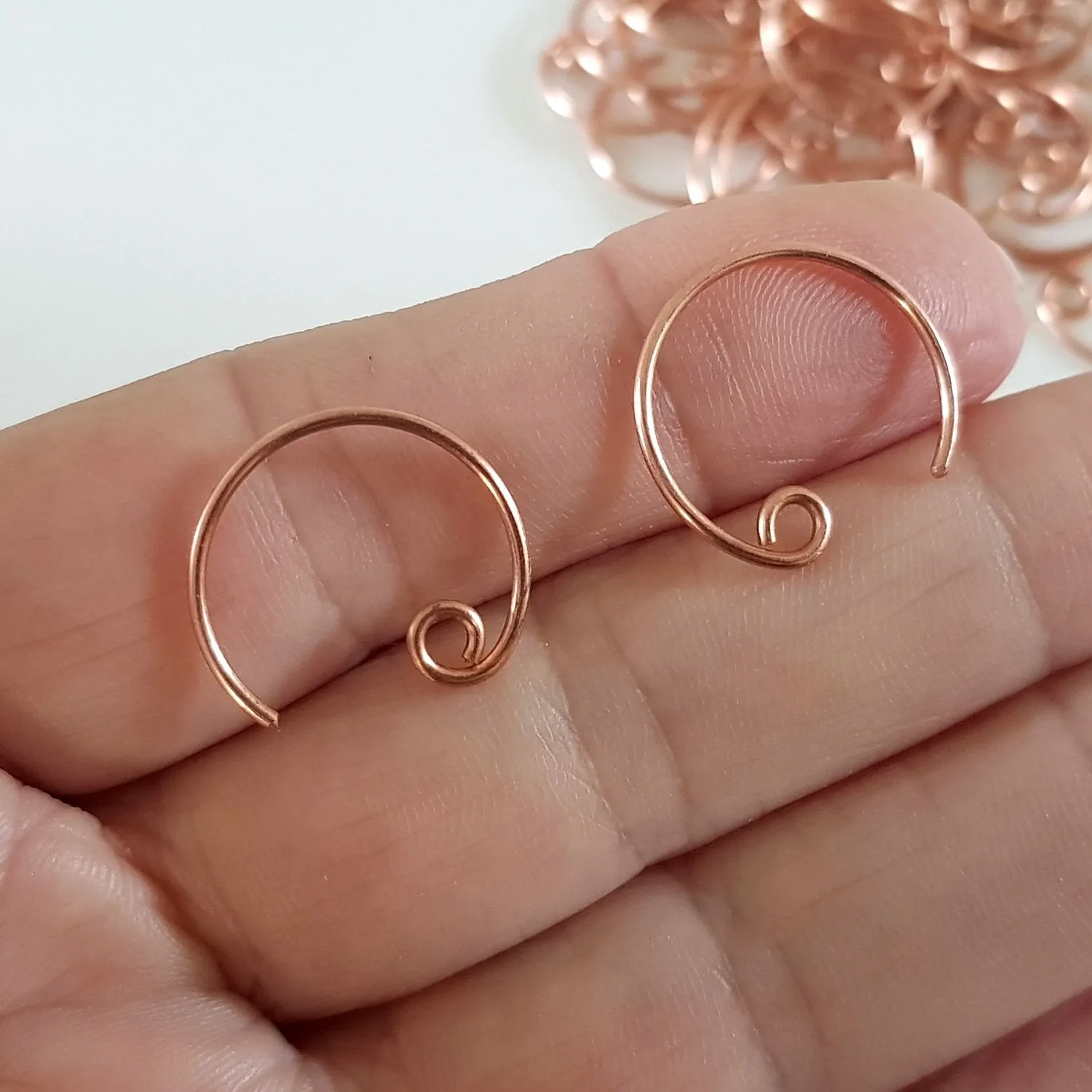 Copper Circle Artisan Earring Wires |  C006EH | Jewellery Supply