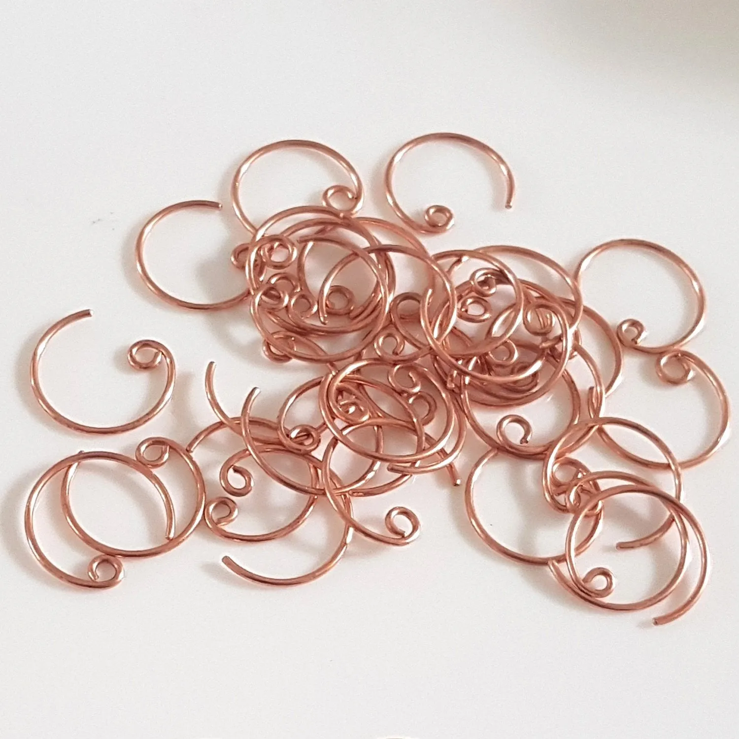 Copper Circle Artisan Earring Wires |  C006EH | Jewellery Supply