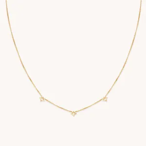 Cosmic Star Charm Necklace in Gold