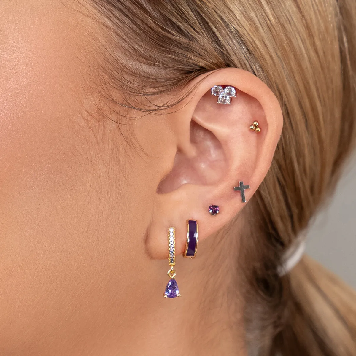 Cross Helix Single Earring