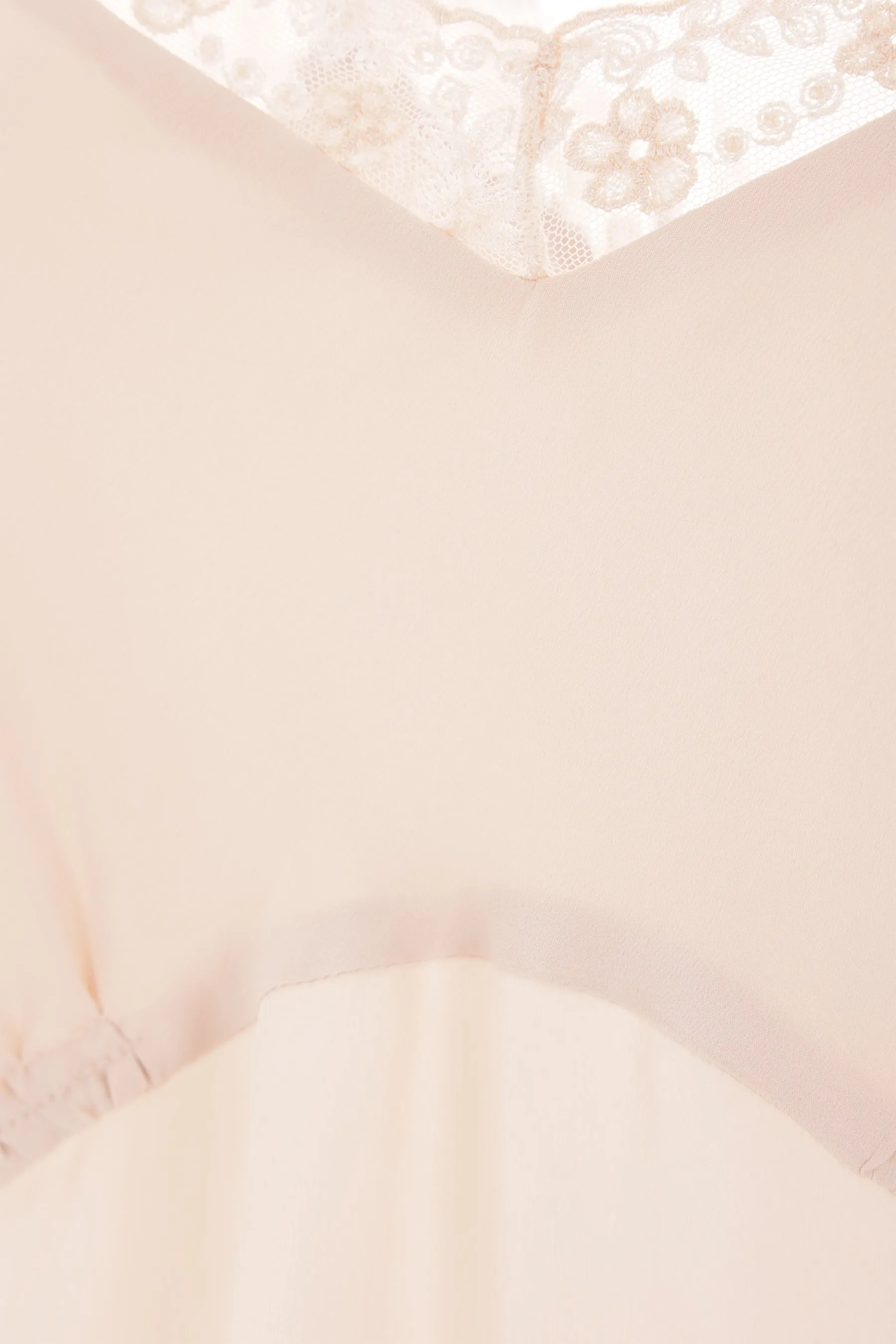 crêpe de chine slip dress with lace trims
