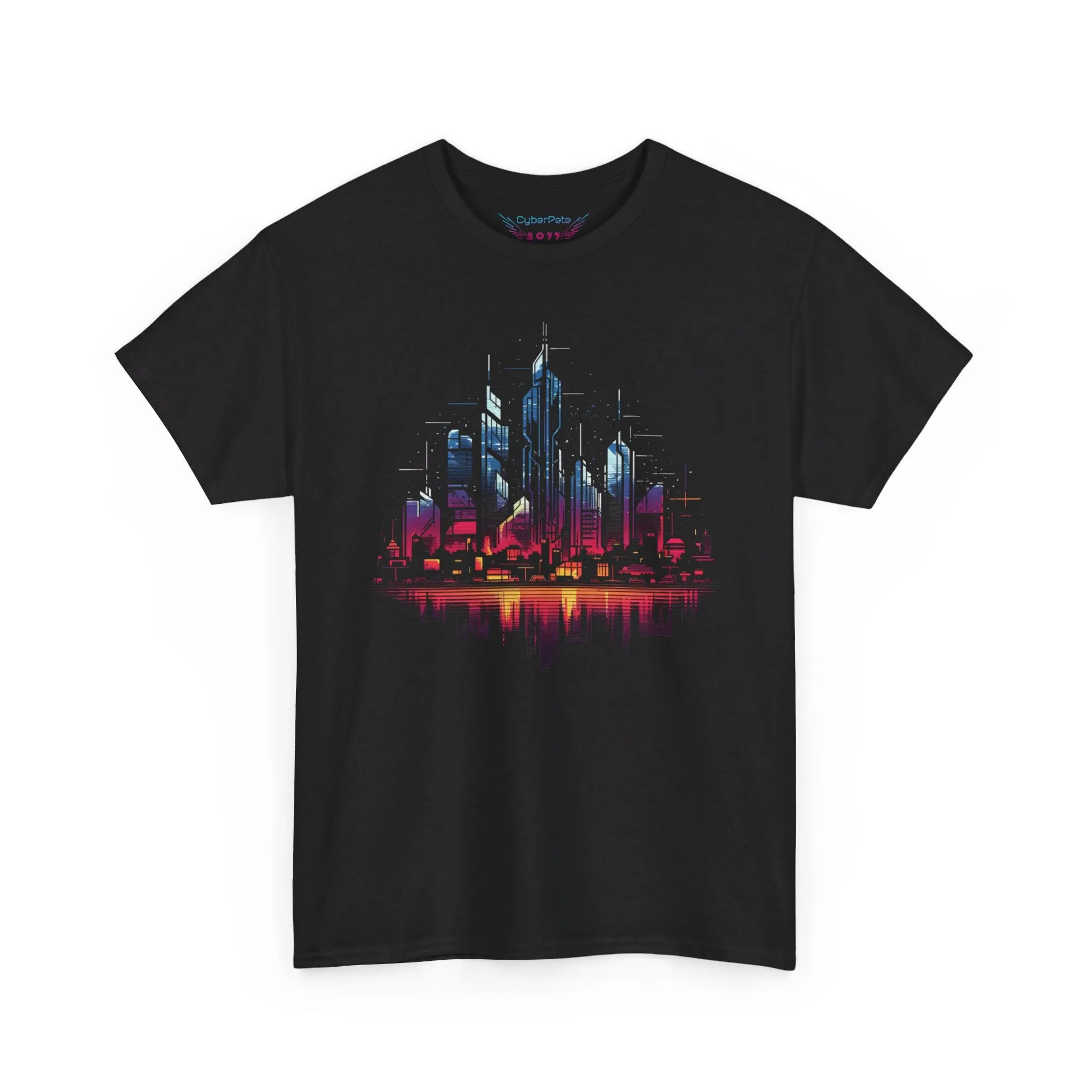 Cyberpunk Skyline T-Shirt | T-Shirt für Cyberpunk und Retrowave Fans