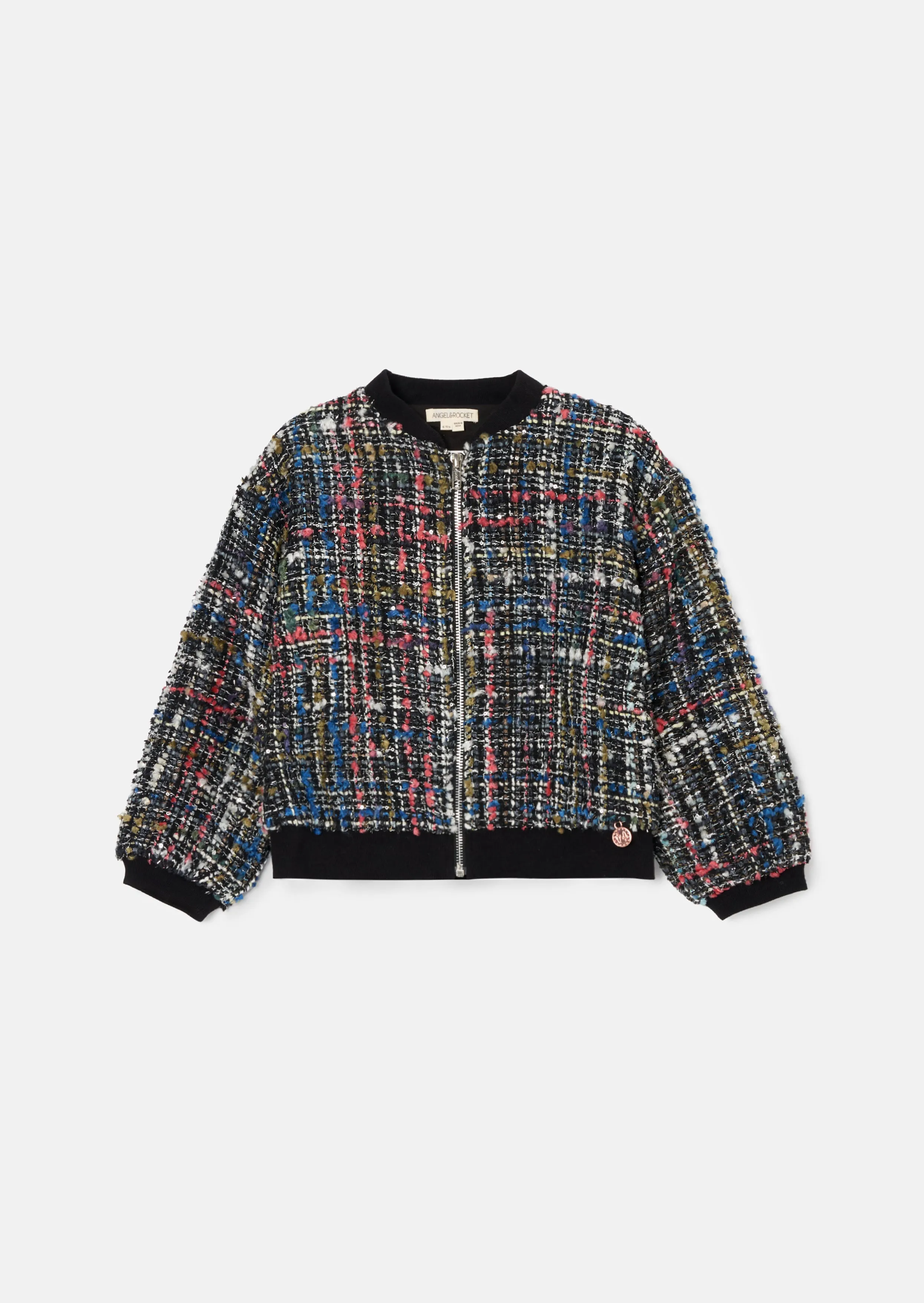 Dancia Black Tweed Bomber Jacket