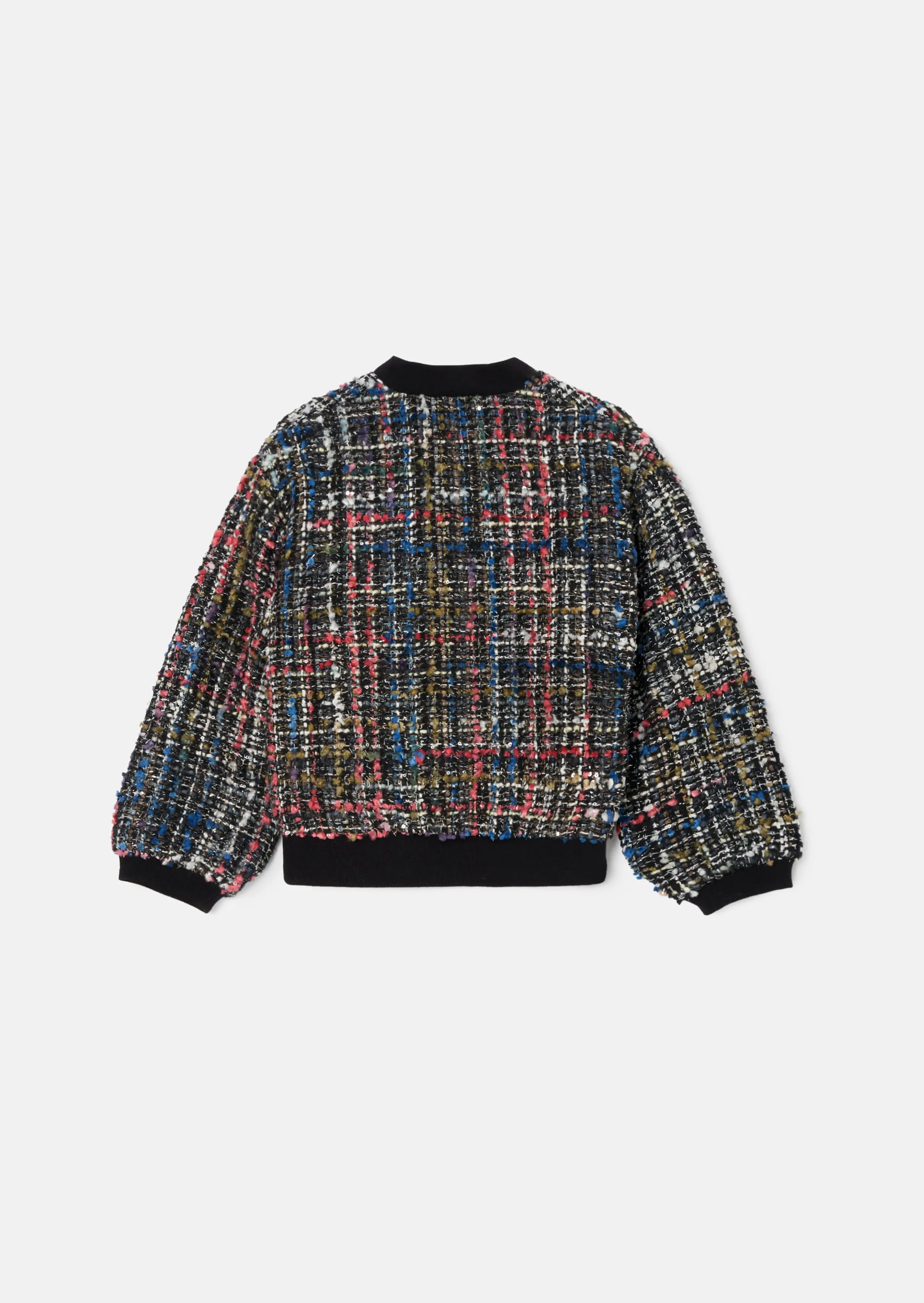 Dancia Black Tweed Bomber Jacket