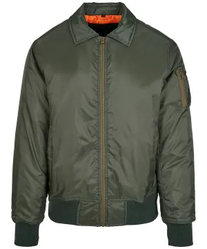 Dark Olive - Collar bomber jacket