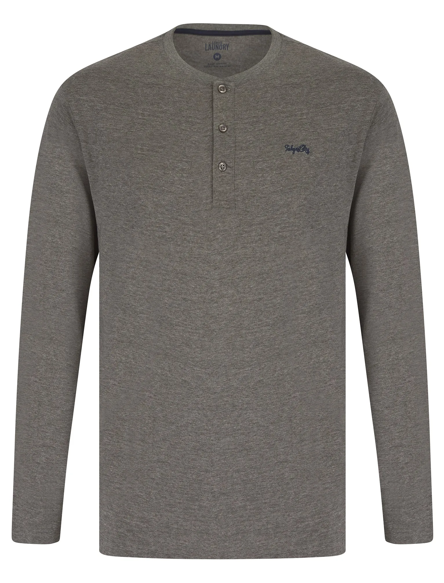 Deen 2pc Long Sleeve Cotton Loungewear Pyjama Set in Mid Grey Marl - Tokyo Laundry