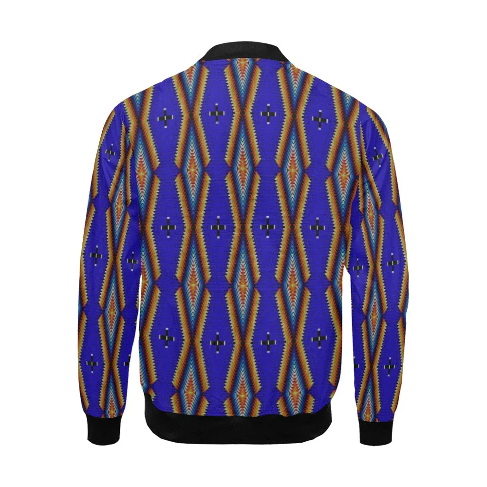 Diamond in the Bluff Blue All Over Print Bomber Jacket for Men