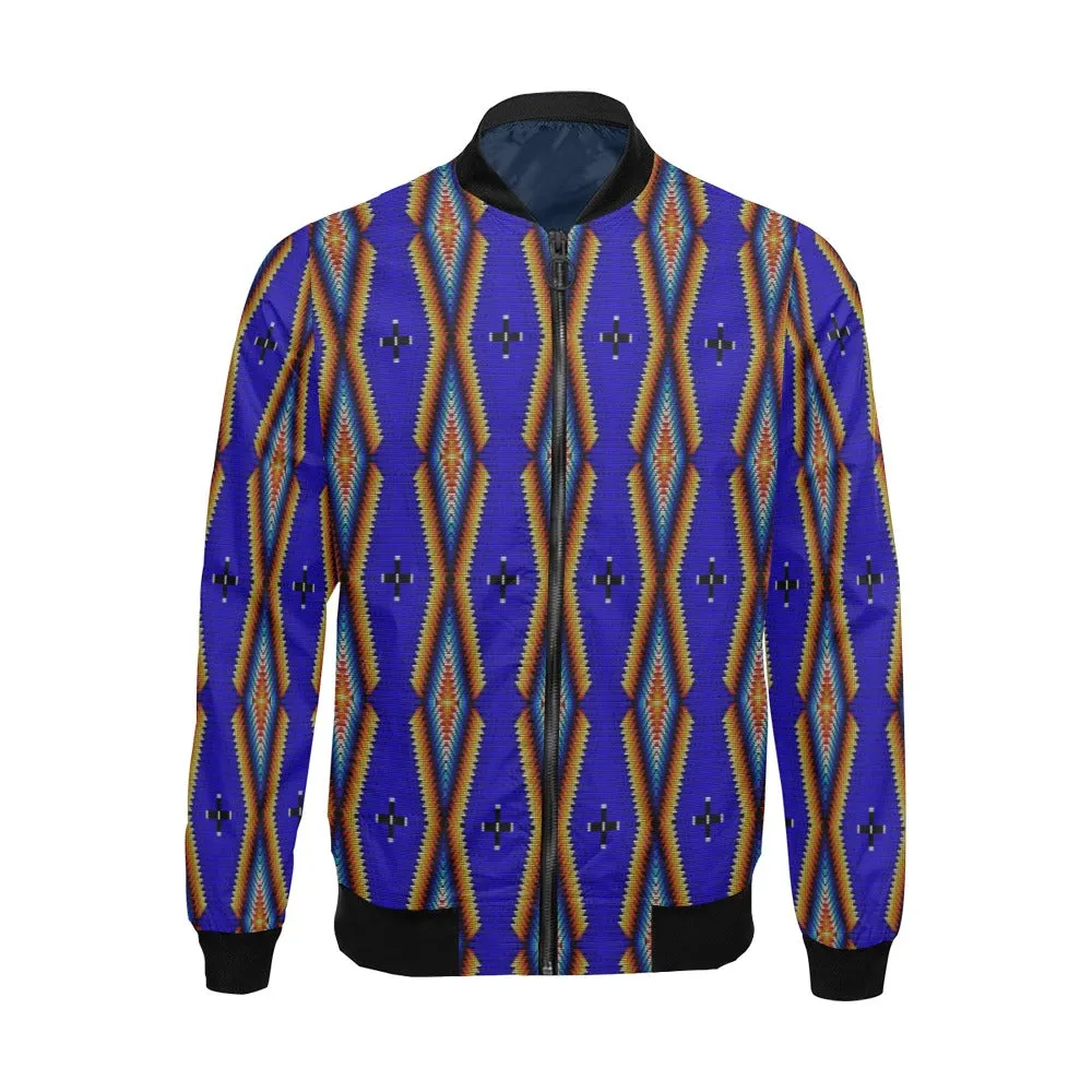 Diamond in the Bluff Blue All Over Print Bomber Jacket for Men