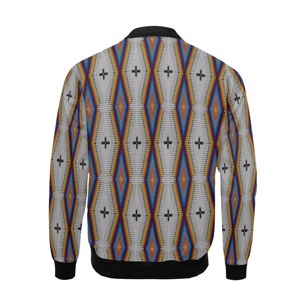 Diamond in the Bluff White All Over Print Bomber Jacket for Men