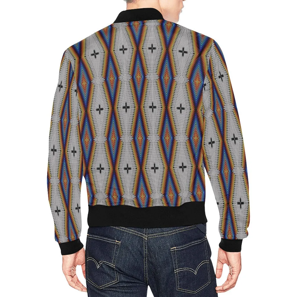 Diamond in the Bluff White All Over Print Bomber Jacket for Men
