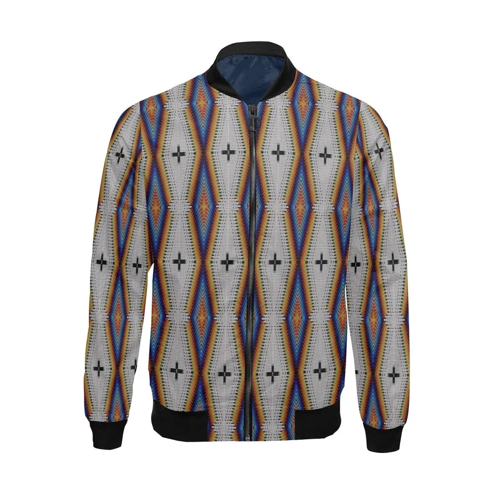 Diamond in the Bluff White All Over Print Bomber Jacket for Men