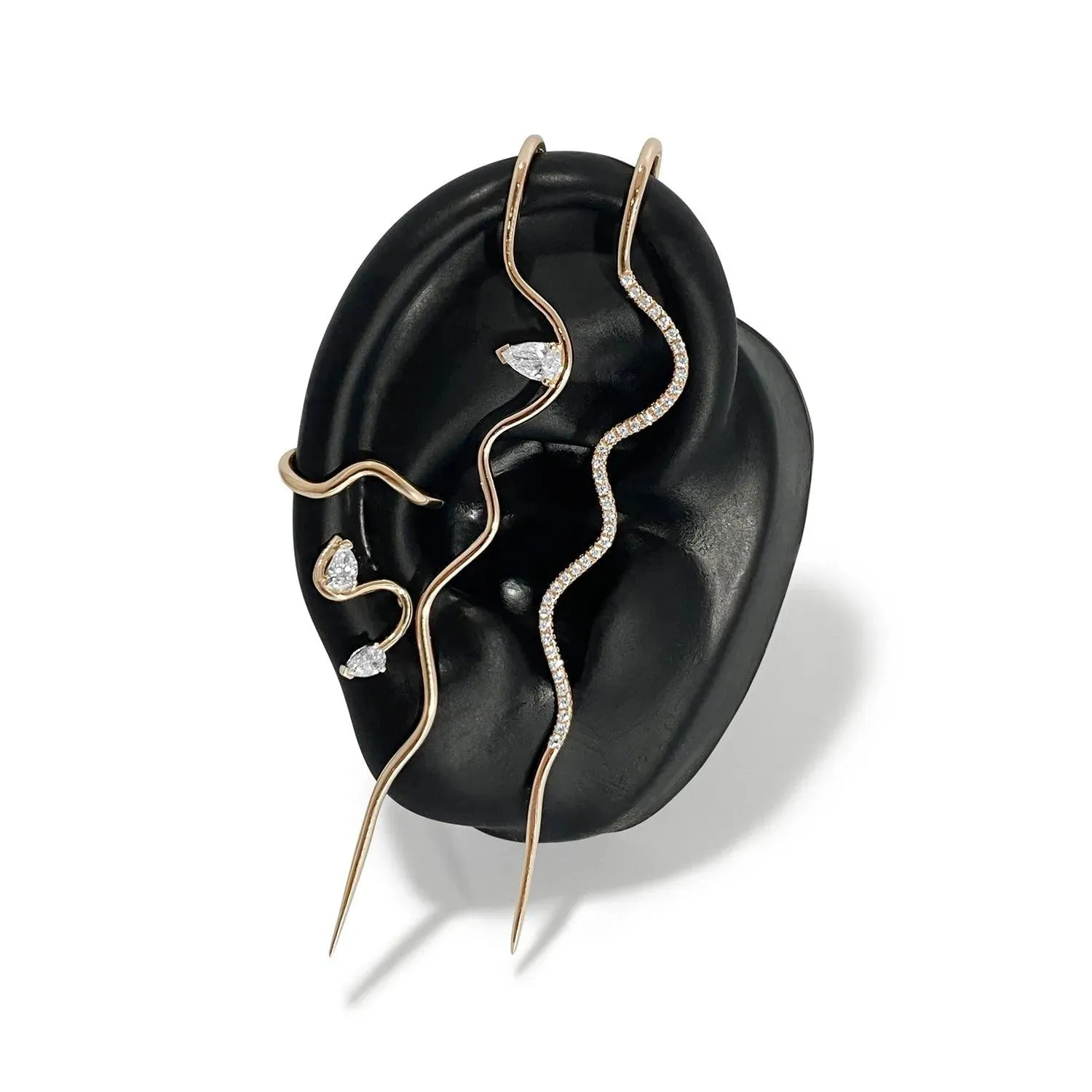 Diamond Splash Wave Needle Earring