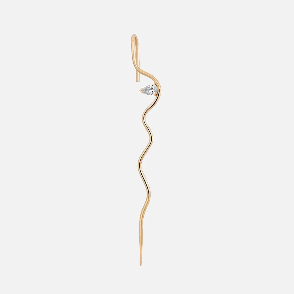Diamond Splash Wave Needle Earring