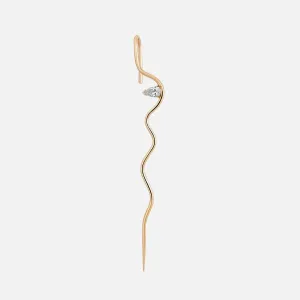 Diamond Splash Wave Needle Earring
