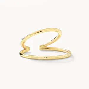 Double Band Single Ear Cuff in 10k Gold