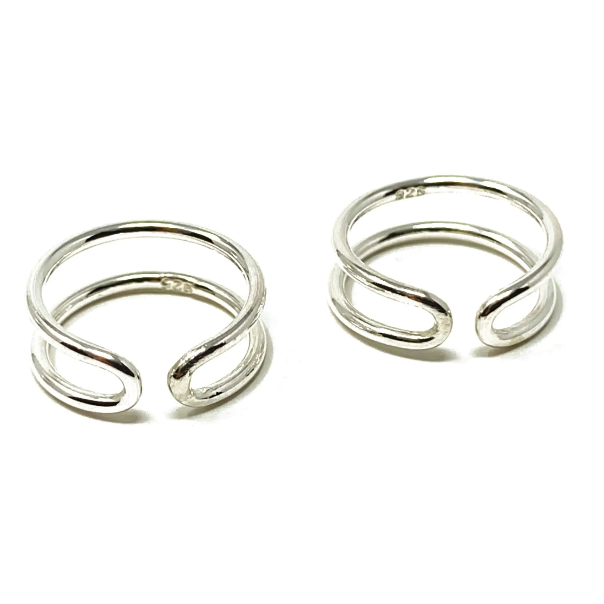 Double Band Sterling Silver Ear Cuffs