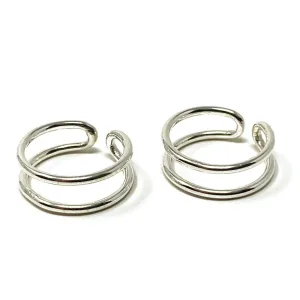 Double Band Sterling Silver Ear Cuffs