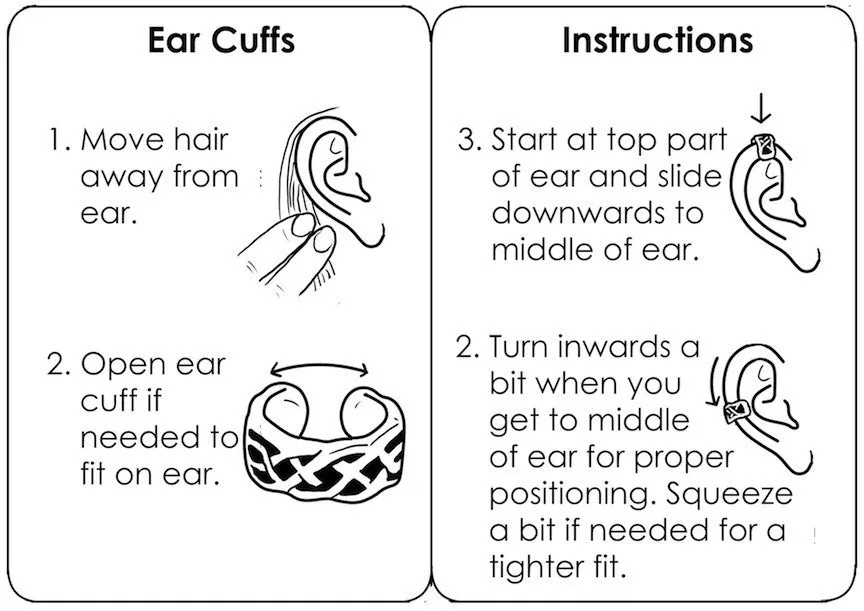 Ear Cuff Organic Spirals - Silver