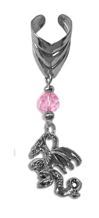 Ear Cuff With Charm Dragon - SIlver