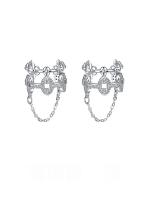Ear Cuffs, .925 Sterling Silver Chain Statement Luxury Hypoallergenic Tarnish Free Non Pierced Ear Cuffs