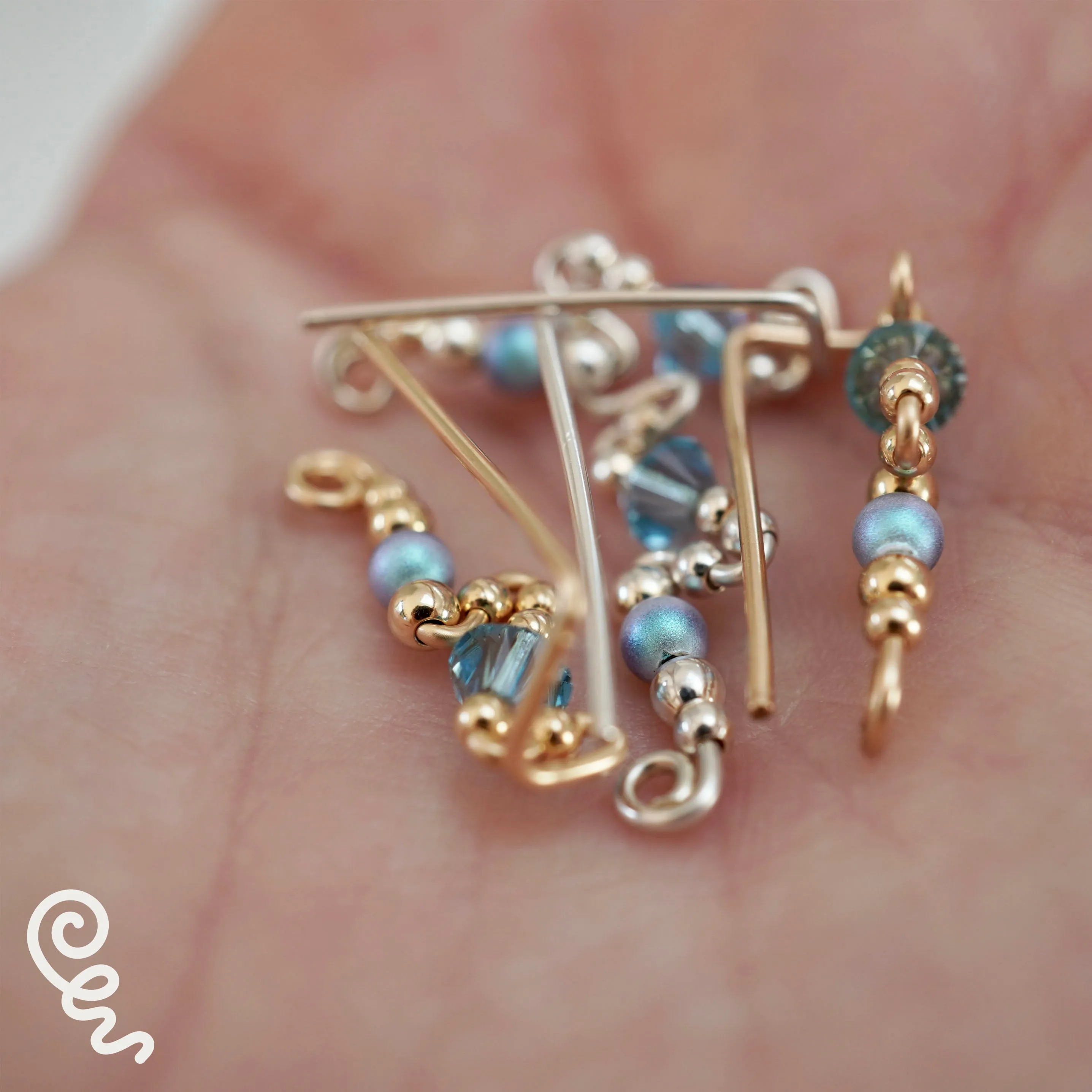 Ear Wings Aquamarine Sterling Silver